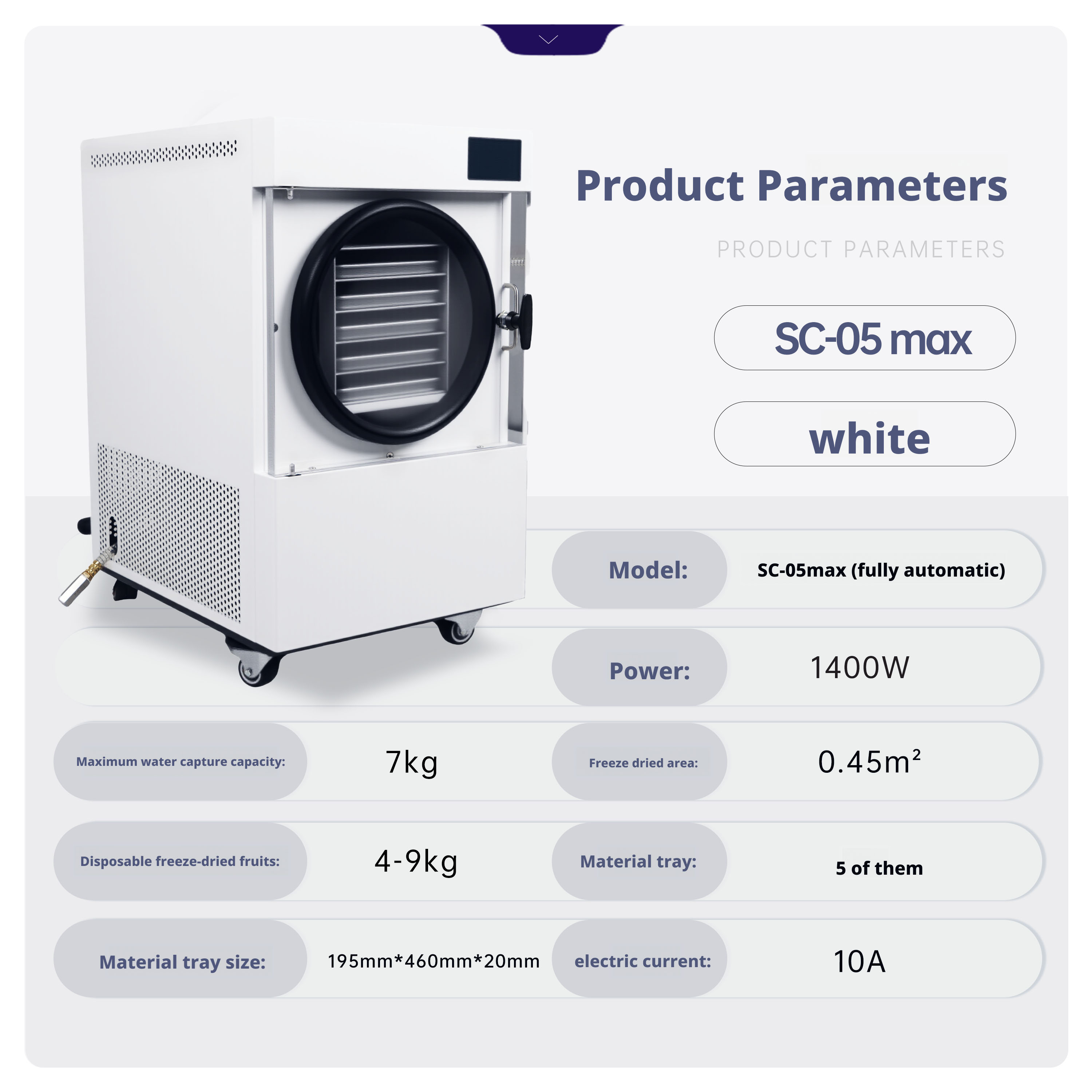 White household food and medicinal material freeze dryer